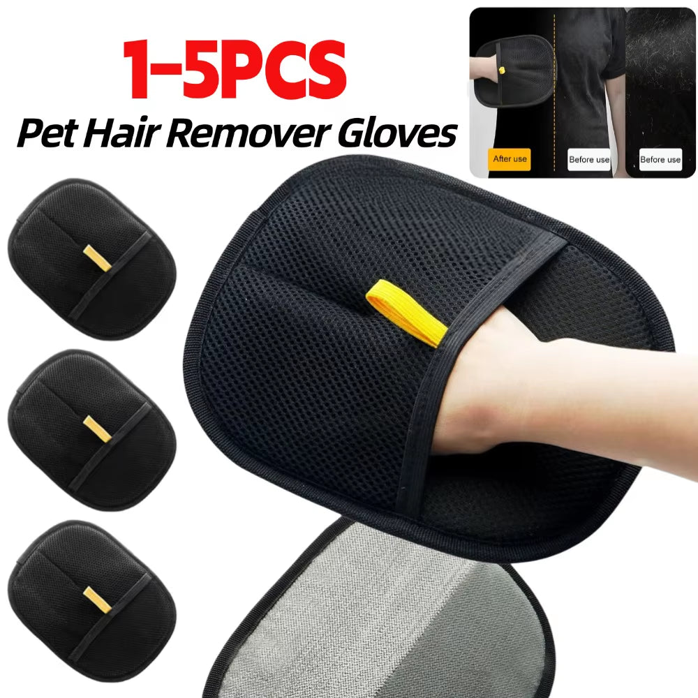 1/2/3/4/5Pcs Pet Hair Remover Mitt Pet Hair Remover Gloves Deshedding Brush Glove for Dog Cat Rabbit with Long/Short/Curly Hair